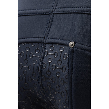 Pantalon d'équitation thermique full grip Horze Rhea enfant poches arrière Blueberry Bleu