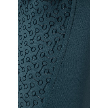 Pantalon d'équitation thermique full grip Horze Rhea enfant poches arrière Vert d'eau foncé