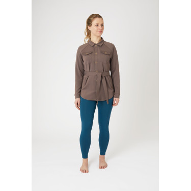 Veste-chemise Alyssa femme Horze Marron gris fer