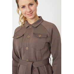 Veste-chemise Alyssa femme Horze Marron gris fer