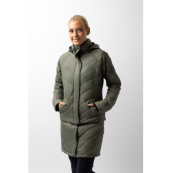 Doudoune Aurora Horze femme avec jupe amovible Vert beetle