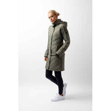 Doudoune Aurora Horze femme avec jupe amovible Vert beetle