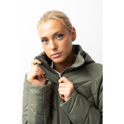 Doudoune Aurora Horze femme avec jupe amovible Vert beetle