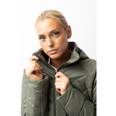 Doudoune Aurora Horze femme avec jupe amovible Vert beetle