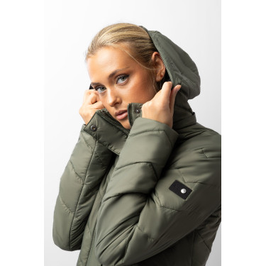 Doudoune Aurora Horze femme avec jupe amovible Vert beetle