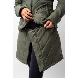 Doudoune Aurora Horze femme avec jupe amovible Vert beetle