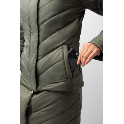 Doudoune Aurora Horze femme avec jupe amovible Vert beetle