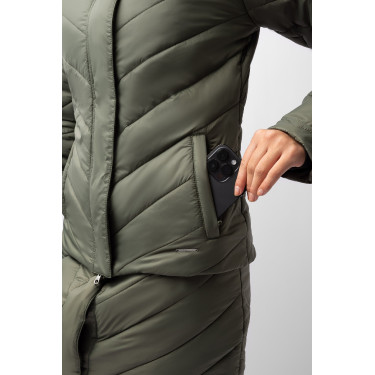 Doudoune Aurora Horze femme avec jupe amovible Vert beetle