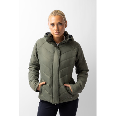Doudoune Aurora Horze femme avec jupe amovible Vert beetle