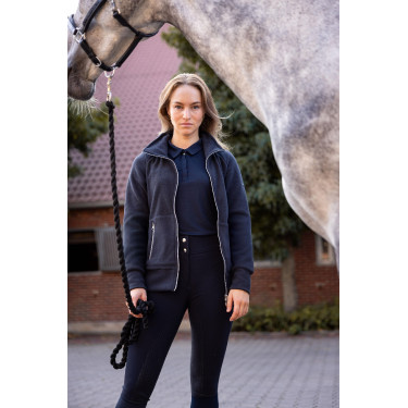Veste d'équitation polaire Horze Ellie femme Marine foncé Bleu