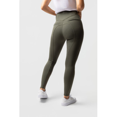 Pantalon fond intégral grip toutes saisons Horze Mira Vert scarabée