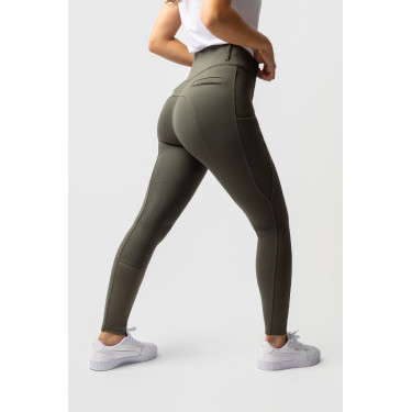 Pantalon fond intégral grip toutes saisons Horze Mira Vert scarabée