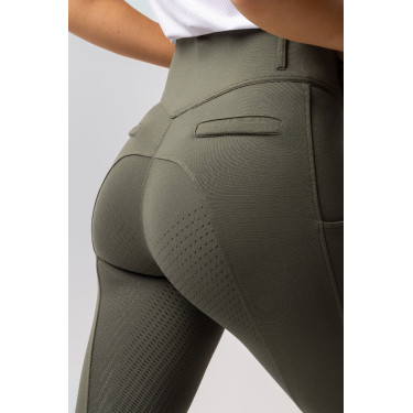Pantalon fond intégral grip toutes saisons Horze Mira Vert scarabée