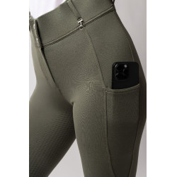 Pantalon fond intégral grip toutes saisons Horze Mira Vert scarabée