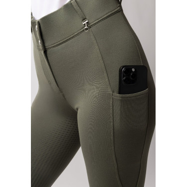 Pantalon fond intégral grip toutes saisons Horze Mira Vert scarabée