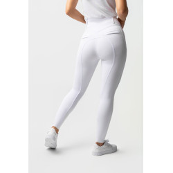 Pantalon fond intégral grip toutes saisons Horze Mira Blanc / bleu turquoise Pantalon fond intégral grip toutes saisons Horze Mira Blanc / bleu turquoise