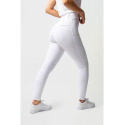 Pantalon fond intégral grip toutes saisons Horze Mira Blanc / bleu turquoise Pantalon fond intégral grip toutes saisons Horze Mira Blanc / bleu turquoise