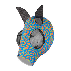 Masque anti-mouches Horze élastique à enfiler Orange carotte Motifs