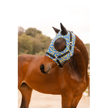 Masque anti-mouches Horze élastique à enfiler Jaune banane