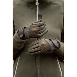 Gants d'équitation été Horze Leni femme Vert scarabée