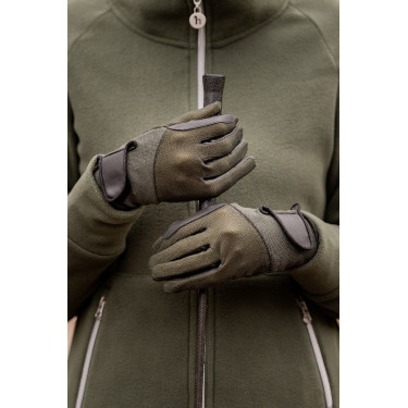 Gants d'équitation été Horze Leni femme Vert scarabée