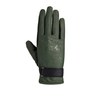 Gants d'équitation B Vertigo Laia femme avec logo imprimé Vert scarabée
