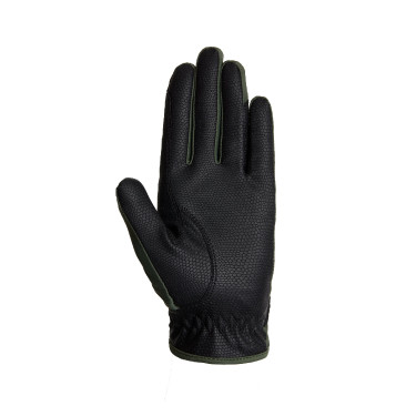 Gants d'équitation B Vertigo Laia femme avec logo imprimé Vert scarabée