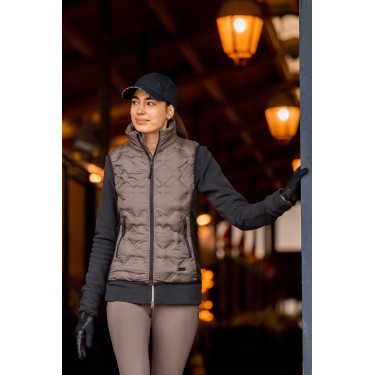 Doudoune sans manches d'équitation Horze Shelly femme Marron morille
