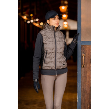 Doudoune sans manches d'équitation Horze Shelly femme Marron morille