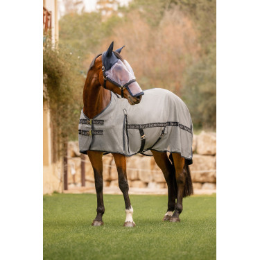 Couverture anti-mouches Horze Paso Fino avec protection UV Gris titane