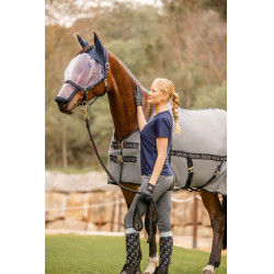 Couverture anti-mouches Horze Paso Fino avec protection UV Gris titane
