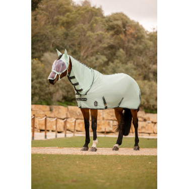 Couverture anti-mouches Horze Paso Fino avec couvre-cou amovible et protection UV Vert ruisseau