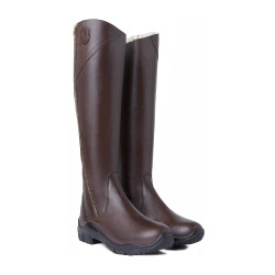 Bottes fourrées cuir Horze Aspen femme Marron foncé