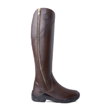 Bottes fourrées cuir Horze Aspen femme Marron foncé