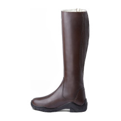 Bottes fourrées cuir Horze Aspen femme Marron foncé