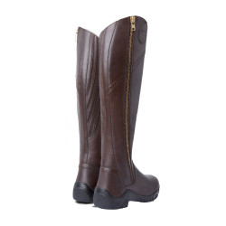 Bottes fourrées cuir Horze Aspen femme Marron foncé