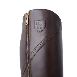 Bottes fourrées cuir Horze Aspen femme Marron foncé