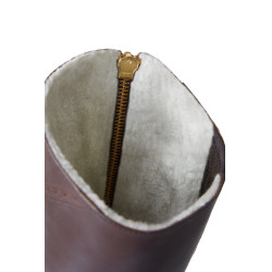 Bottes fourrées cuir Horze Aspen femme Marron foncé