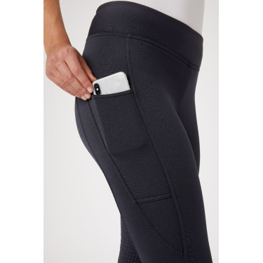 Legging Horze hiver Active fond intégral Grip poche téléphone femme Bleu marine foncé