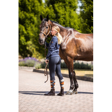 Legging Horze hiver Active fond intégral Grip poche téléphone femme Bleu marine foncé