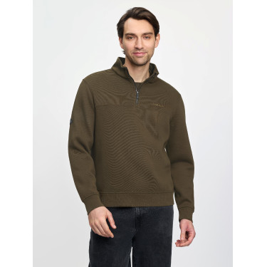Sweat col zippé LeMieux homme Alpine Marron