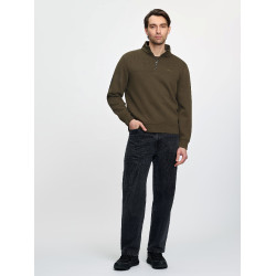 Sweat col zippé LeMieux homme Alpine Marron