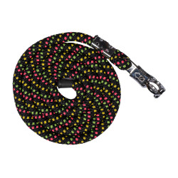 Longe HKM Neon Flash avec crochet anti-panique Noir