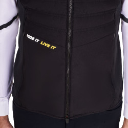 Veste sans manches homme Equestro coupe slim en tissu technique Noir