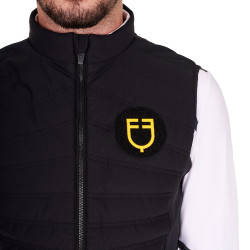 Veste sans manches homme Equestro coupe slim en tissu technique Noir