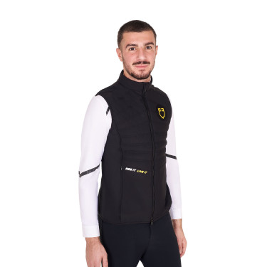 Veste sans manches homme Equestro coupe slim en tissu technique Noir