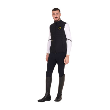 Veste sans manches homme Equestro coupe slim en tissu technique Noir