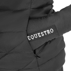 Veste sans manches fille Equestro en nylon technique Noir