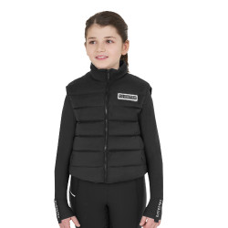 Veste sans manches fille Equestro en nylon technique Noir