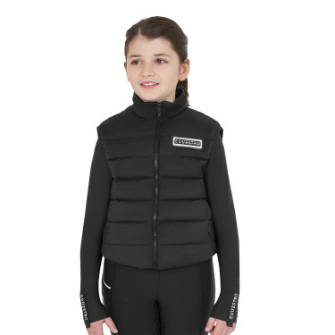Veste sans manches fille Equestro en nylon technique Noir